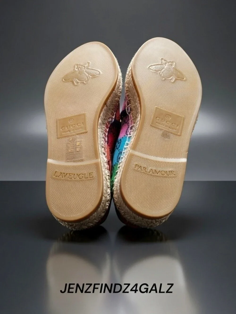 Gucci Rainbow Multicolor GG Espadrilles Size 6.5 Brand New w/ Box & Dustbags